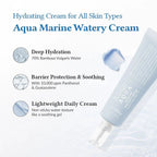 Lakinza Dr. Althea Aqua Marine Watery Cream in 50ml jar, hydrating moisturizer with blue and white packaging, suitable for all skin types.