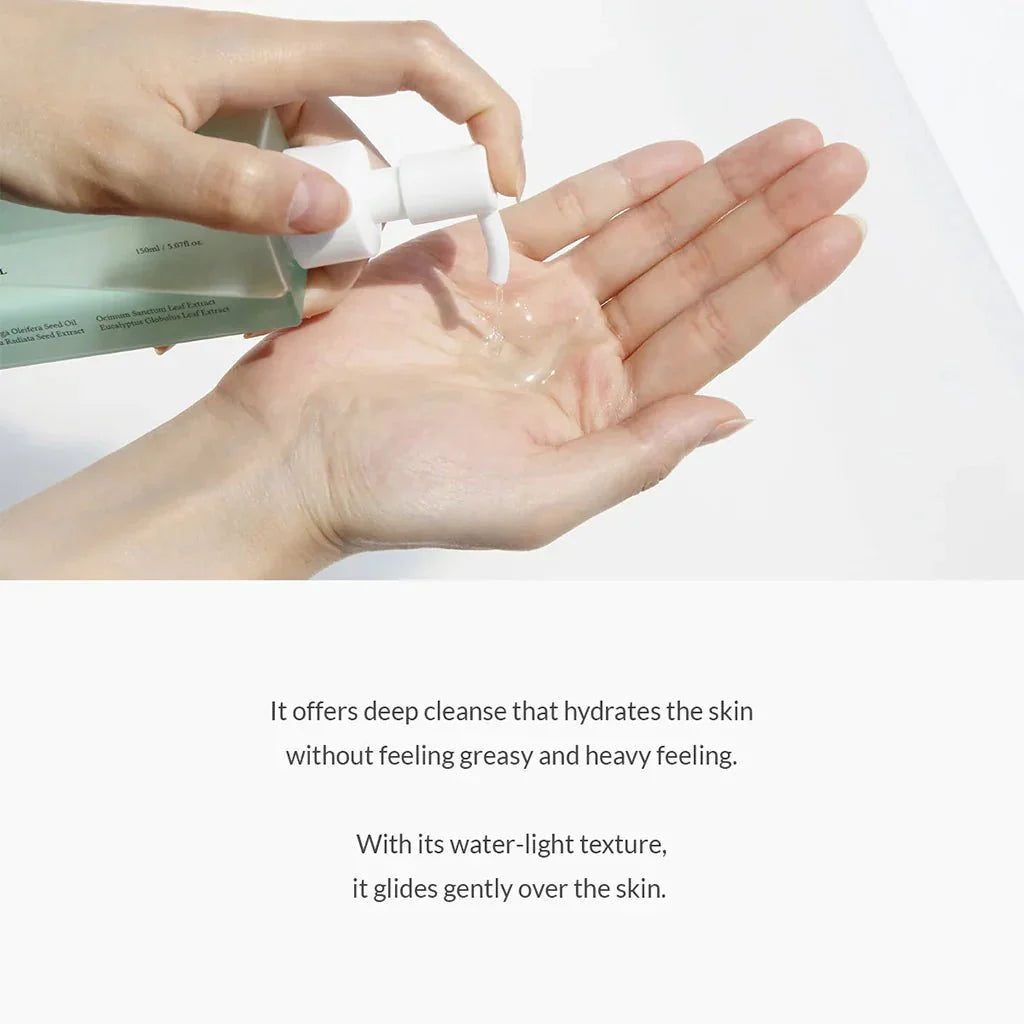 Dr. Althea Gentle Pore Cleansing Oil 150ml, a K-beauty facial cleanser with a clear bottle and pump dispenser.