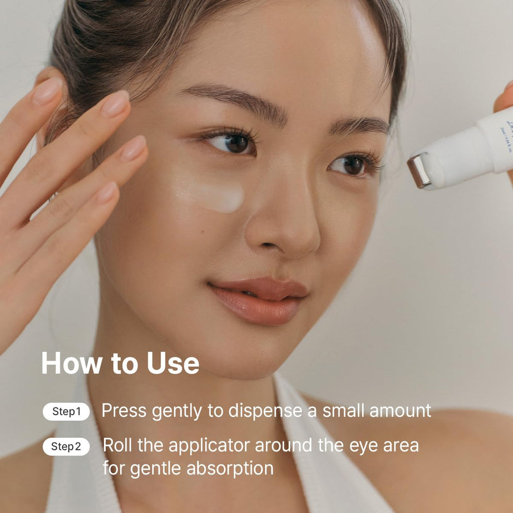 Lakinza Dr. Althea Retinol Flat Iron Eye Roller 25ml, K-beauty eye cream with retinol for reducing puffiness and dark circles.
