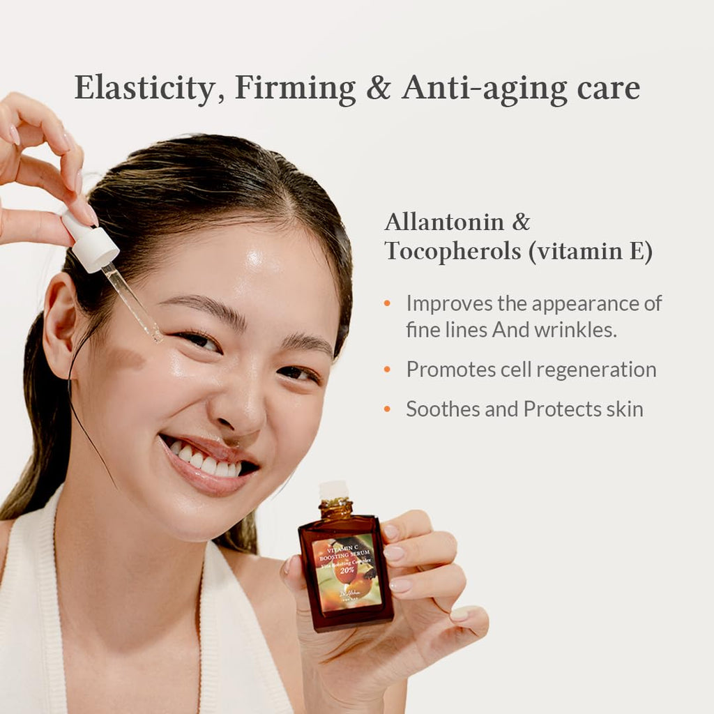 Lakinza Dr.Althea Vitamin C Boosting Serum 30ml bottle with dropper, clear liquid, and minimalist label.