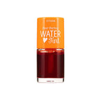 Etude House Dear Darling Water Tint lip makeup in a vibrant pink shade, showcasing the glossy, lightweight formula.