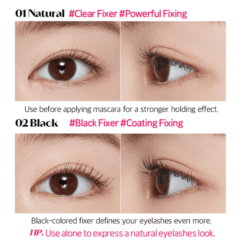 Etude House Dr. Mascara Fixer 6g eye makeup primer tube, Lakinza K-beauty brand, close-up of the product packaging