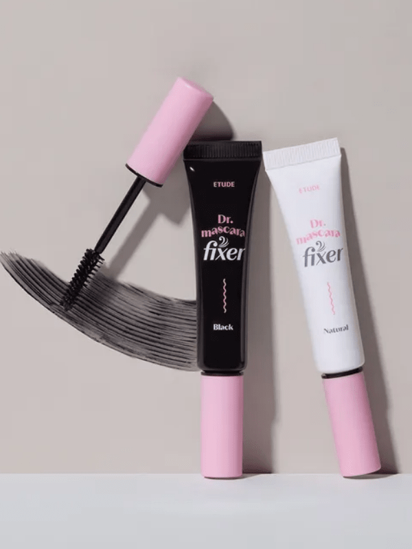 Etude House Dr. Mascara Fixer 6g eye makeup product by Lakinza K-beauty, showing the small white tube with black cap.