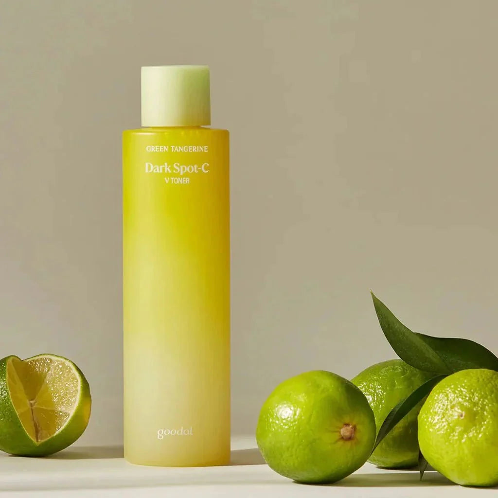Goodal Green Tangerine Vita C Toner in a 300ml bottle, featuring a vibrant green tangerine design, for brightening skincare.