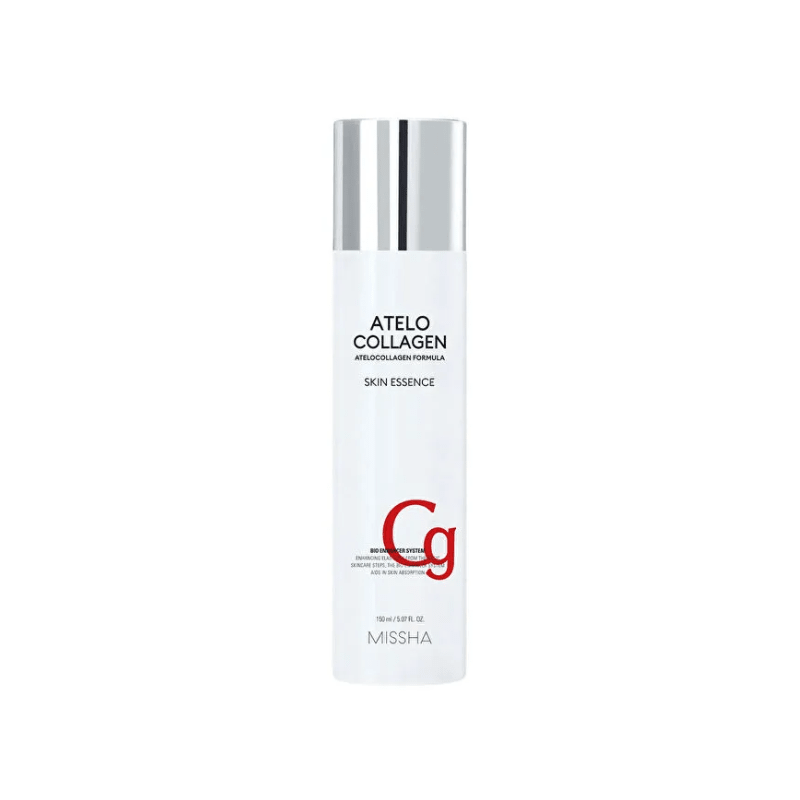 MISSHA Atelo Collagen Skin Essence 150ml bottle, clear toner with a pump dispenser, branded by Lakinza K-beauty.