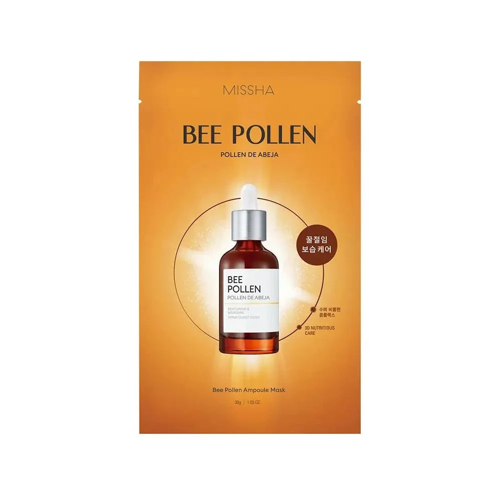 MISSHA Bee Pollen Ampouler Mask 30g from Lakinza K-beauty, showing the jar with bee pollen mask on a neutral background.