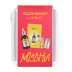 Missha Glow Boost with Vitamin C + Complex K-beauty gift set featuring skincare products in a sleek package.