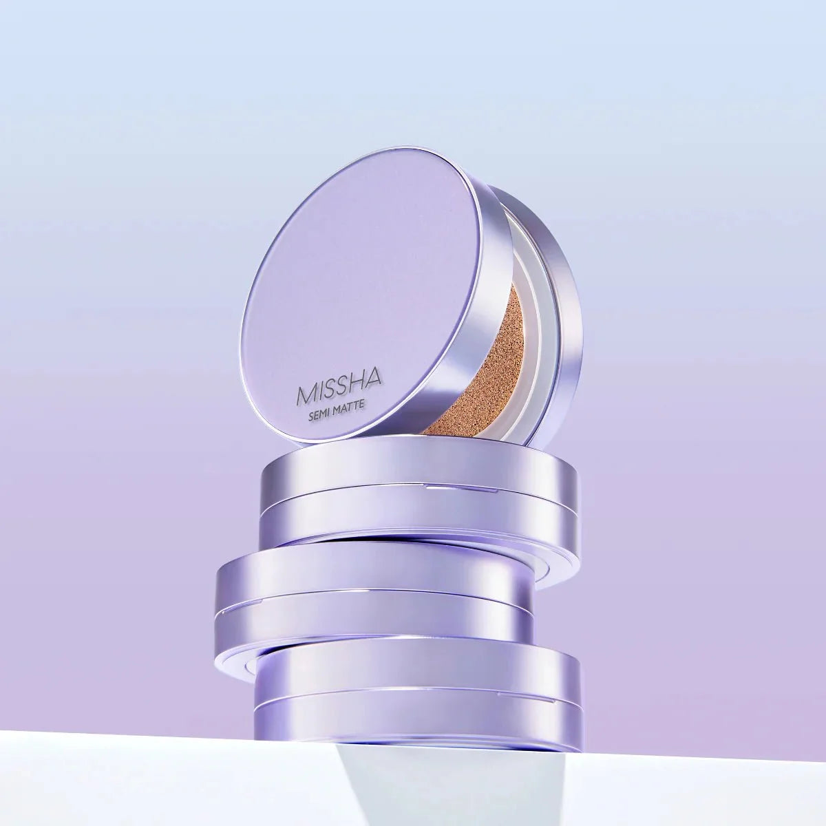 MISSHA Layering Fit Cushion Semi-matte base makeup compact by Lakinza K-beauty, showing the 15g cushion with semi-matte finish.
