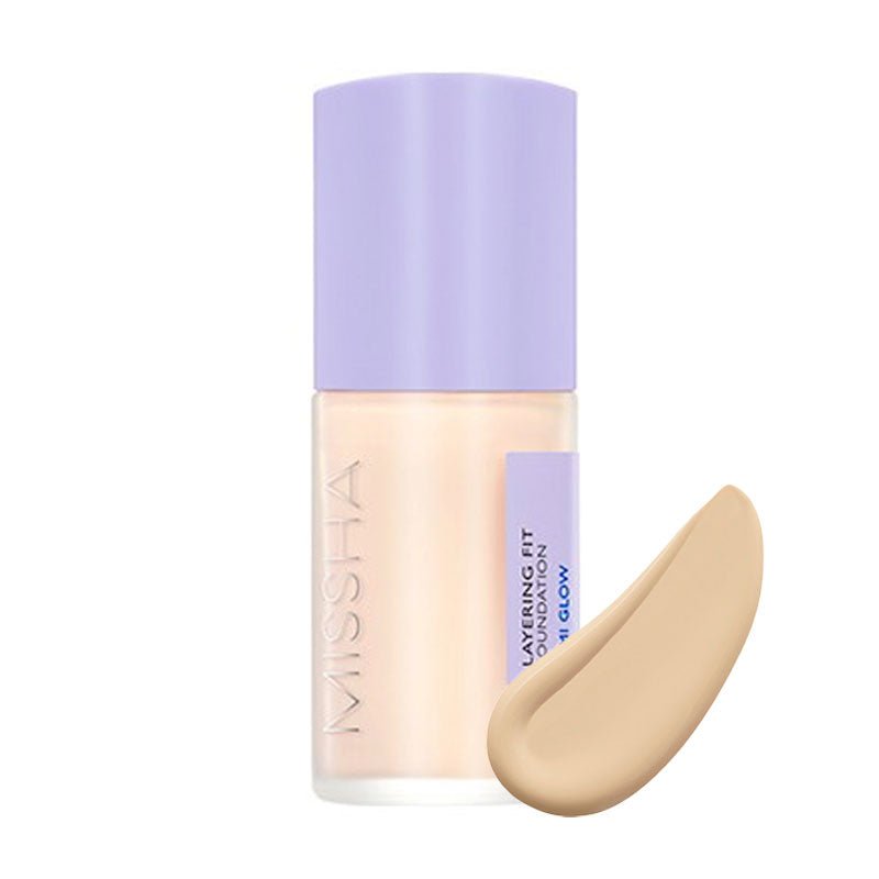 MISSHA Layering Fit Foundation Semi Glow in 30ml, a base makeup product with a semi-glow finish from Lakinza K-beauty.