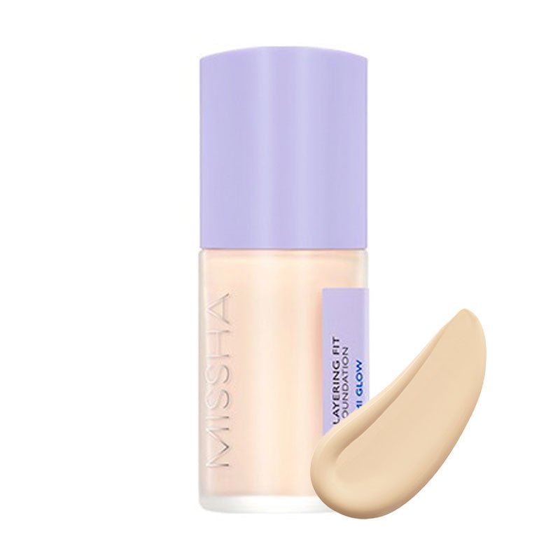 MISSHA Layering Fit Foundation Semi Glow Set 30ml, base makeup kit with semi-glow finish, by Lakinza K-beauty.