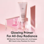 MISSHA M BB Boomer 40ml base makeup product by Lakinza K-beauty, featuring a sleek white bottle with a pump dispenser.