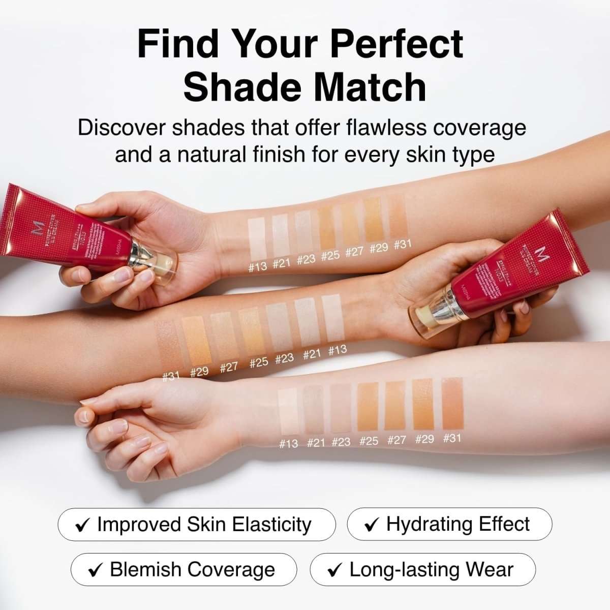 Missha M Perfect Cover BB Cream Ex in 50ml bottle, K-beauty base makeup with smooth, even complexion finish.