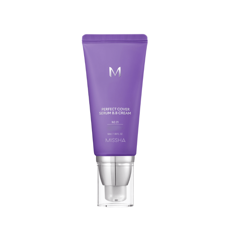 Missha M Perfect Cover Serum BB Cream 50ml in a tube, a base makeup product from Lakinza K-beauty with a smooth, even finish