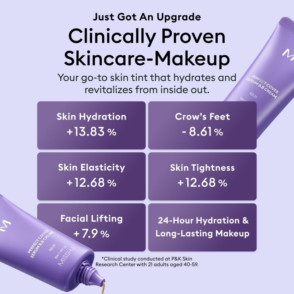 Missha M Perfect Cover Serum BB Cream 50ml in a tube, featuring smooth, lightweight base makeup from Lakinza K-beauty.