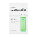 MISSHA Mascure Rescue Solution Sheet Mask with Madecasoside, 27ml, K-beauty skincare mask for soothing and hydration.