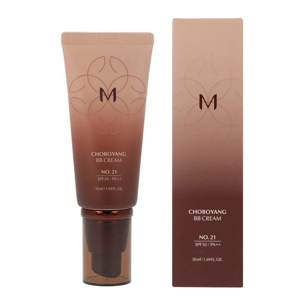 MISSHA MISA Cho Bo Yang BB Cream 50ml, a base makeup product with a smooth, lightweight texture in a sleek tube.