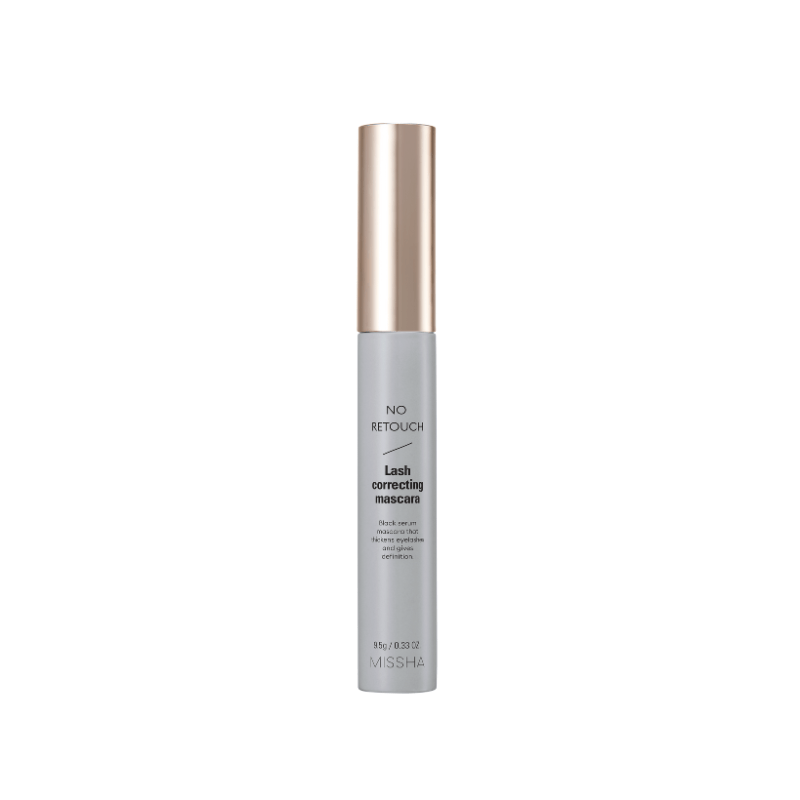 MISSHA No Retouch Lash Correcting Mascara 9.5g for eye makeup, featuring natural lash enhancement by Lakinza K-beauty.