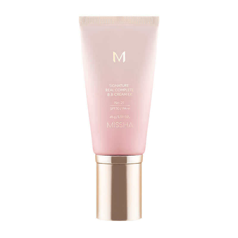Missha Signature Real Complete BB Cream Ex in 45g, a K-beauty base makeup product with a smooth, light texture and natural finish.