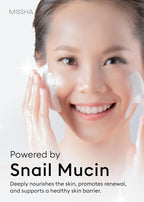 Missha Super Aqua Snail Cleansing Foam in 100ml bottle, a gentle K-beauty cleanser with snail extract for smooth skin.