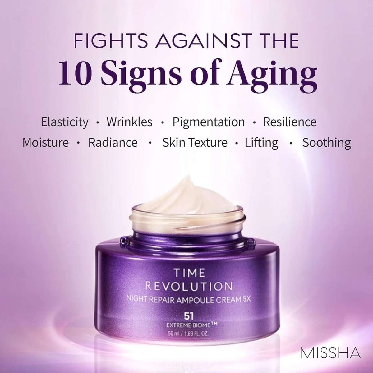 MISSHA Time Revolution Night Cream and Mask Set in gift box, Lakinza K-beauty, ideal for nighttime skincare routine.