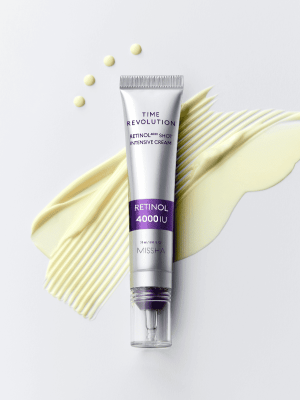 Missha Time Revolution Retinol 4000 Shot Intensive Cream in a 25ml jar, part of Lakinza's Korean skincare collection.