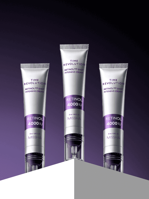 MISSHA Time Revolution Retinol 4000 Shot Intensive Cream in 25ml jar, K-beauty skincare product with retinol for skin renewal.