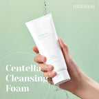 Mixsoon Centella Cleansing Foam in 150ml bottle, Lakinza K-beauty gentle facial cleanser with centella for soothing skin.