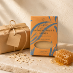 Pure Wash oatmeal milk and honey soap bar with a creamy, textured surface and natural ingredients visible in the image.