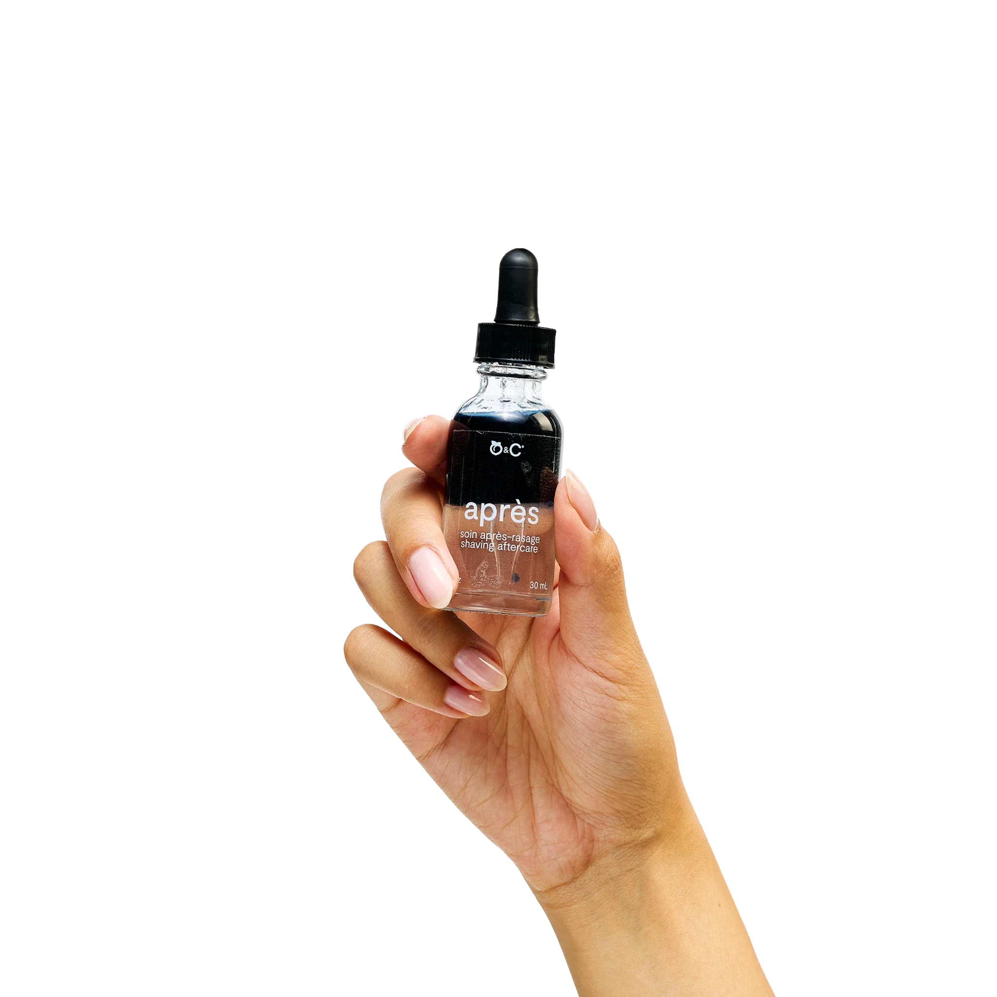 Peach and Cream ® after shave bottle for shaving aftercare, with a sleek design and label featuring the brand logo.