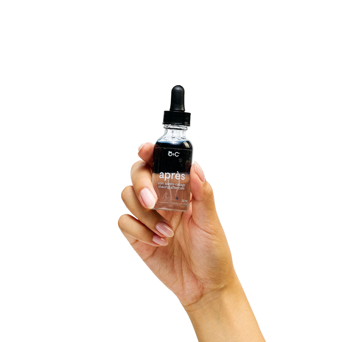 Peach and Cream ® after shave bottle for shaving aftercare, with a sleek design and label featuring the brand logo.