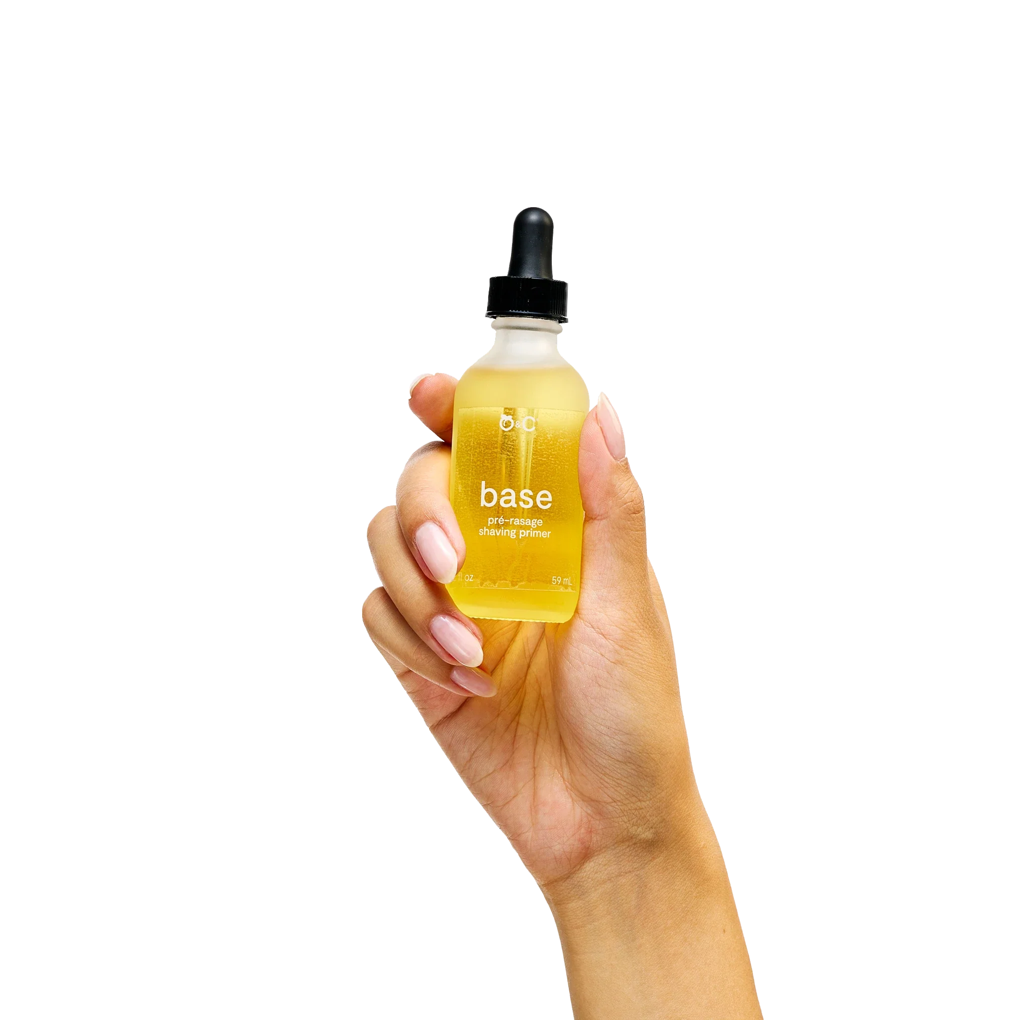 Peach and Cream® Shaving Primer base bottle with pump dispenser, smooth liquid formula for preparing skin before shaving.