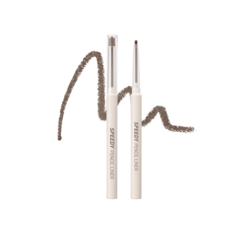 Peripera Speedy Pencil Liner in 0.14g, a black eye makeup pencil with sharpened tip and sleek packaging from Lakinza K-beauty.