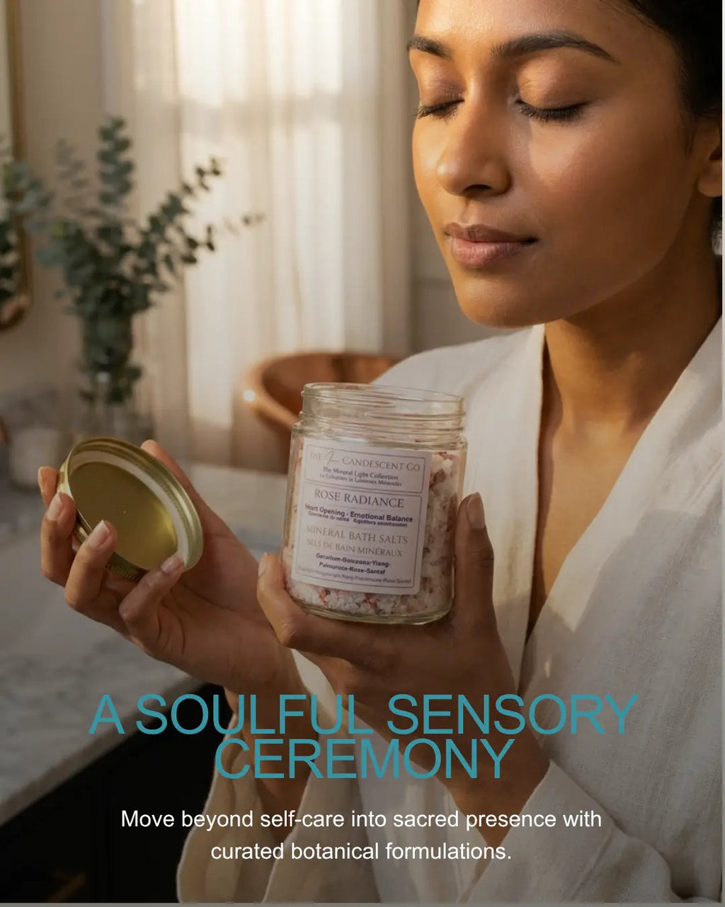 Luxury mineral bath soak gift set from The InnerCandescent Co featuring a set of mineral-infused bath products in elegant packaging.