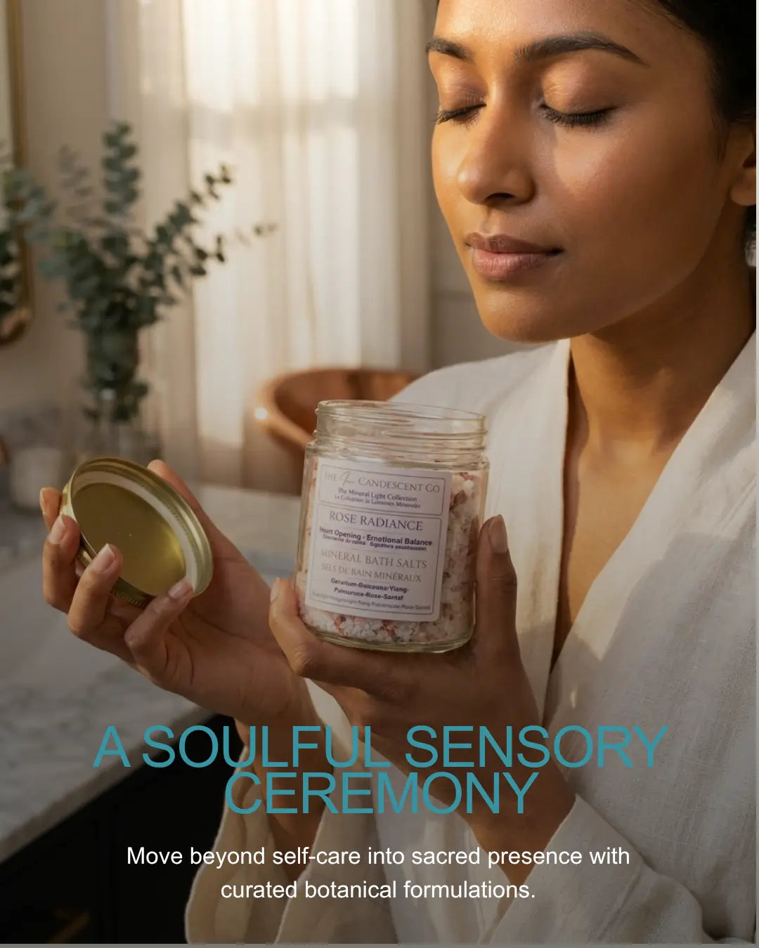 Luxury mineral bath soak gift set from The InnerCandescent Co featuring a set of mineral-infused bath products in elegant packaging.