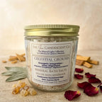 Mineral soak bath salts from The InnerCandescent Co, showing a jar of grounding magnesium and mineral-rich bath salts for foot soaks.