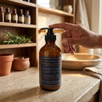 Bright citrus hand and body lotion from The InnerCandescent Co with a sleek bottle and vibrant citrus fruit accents.