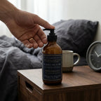 White tea, fig, and rose hand and body lotion from The InnerCandescent Co, shown in a luxurious bottle with elegant packaging.