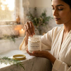 Mineral soak bath salts from Sacred Grove by The InnerCandescent Co with forest magnesium and mineral-rich ingredients for foot soaks.