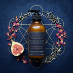 Luxury hand and body lotion from The InnerCandescent Co, White Tea, Fig & Rose scent, featuring elegant packaging with a soft, white background.