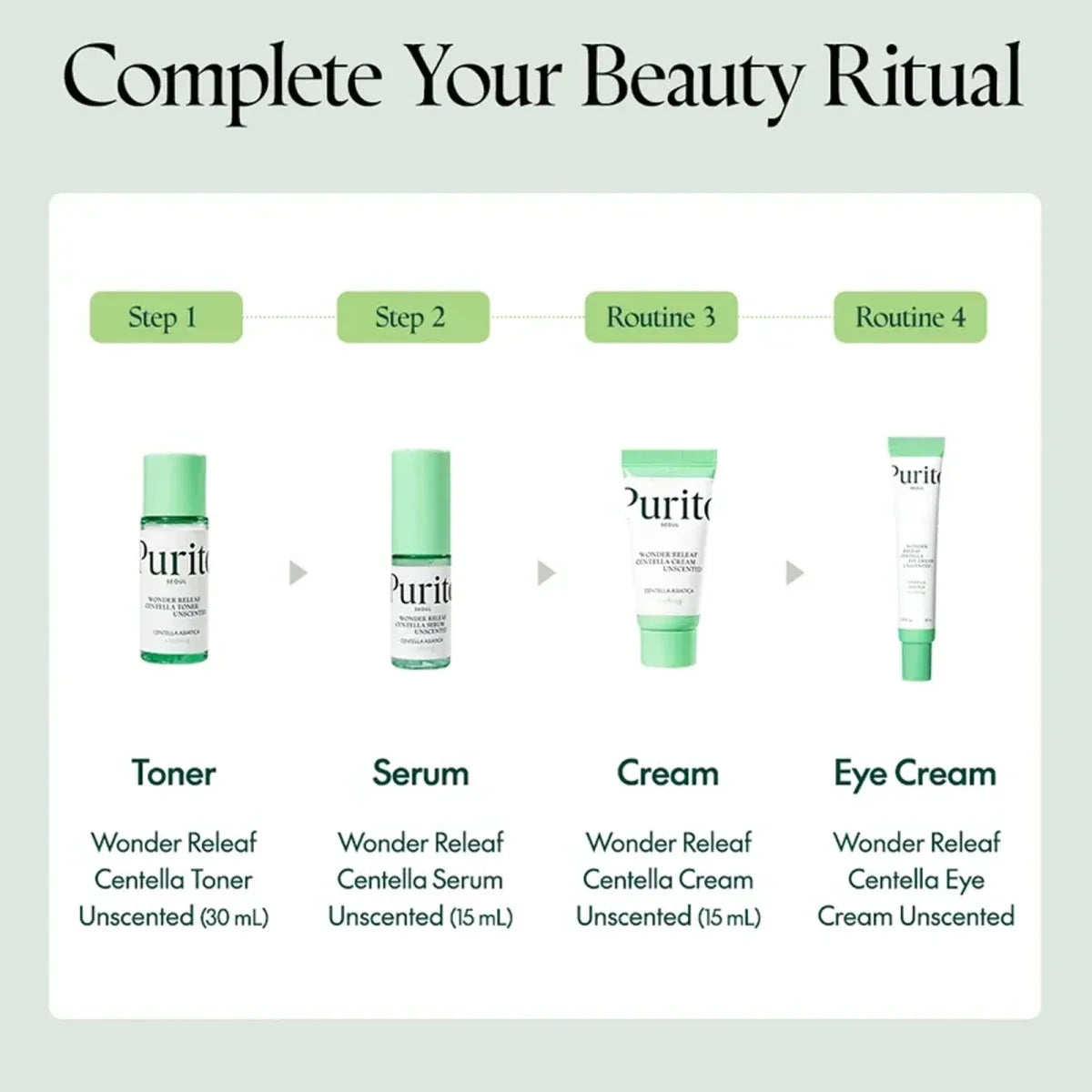 Purito Wonder Releaf Centella mini trial kit by Lakinza K-beauty featuring skincare products with centella extract.