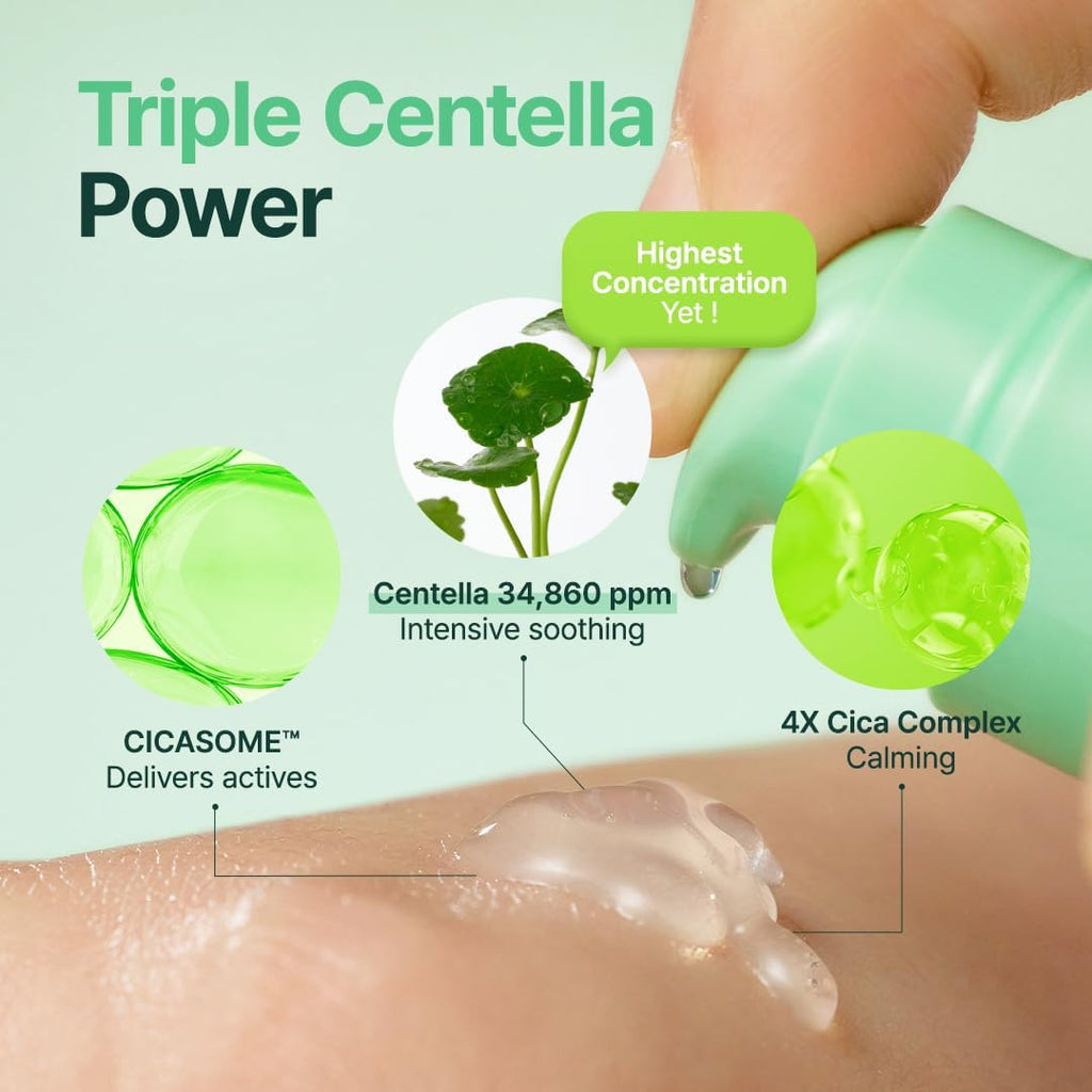 Lakinza K-beauty Purito Wonder Releaf Centella Serum Unscented 60ml bottle with dropper for soothing skincare.