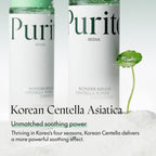 Lakinza K-beauty Purito Wonder Releaf Centella Toner Unscented 200ml bottle with a minimalist label and clear liquid inside.