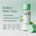 Lakinza K-beauty Purito Wonder Releaf Centella Toner Unscented 200ml bottle with label and clear liquid inside.