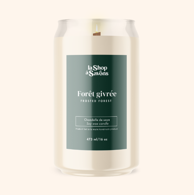 Chandelle de soya 16 oz - Forêt givrée