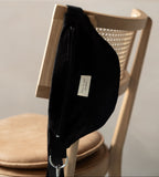 Reusable zipper closure corduroy banane bag by Dans Le Sac, showing a stylish compact accessory with a zipper closure.