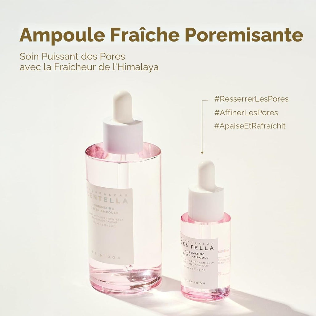 Lakinza K-beauty SKIN1004 Madagascar Centella Ampoule Trial Kit with small bottles and skincare samples on a white background.