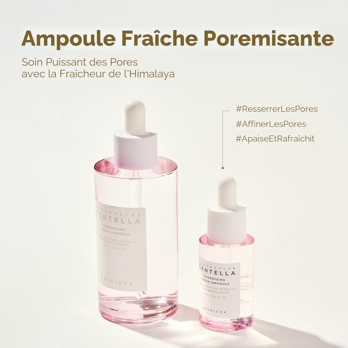 Lakinza K-beauty SKIN1004 Madagascar Centella Ampoule Trial Kit with small bottles and skincare samples on a white background.