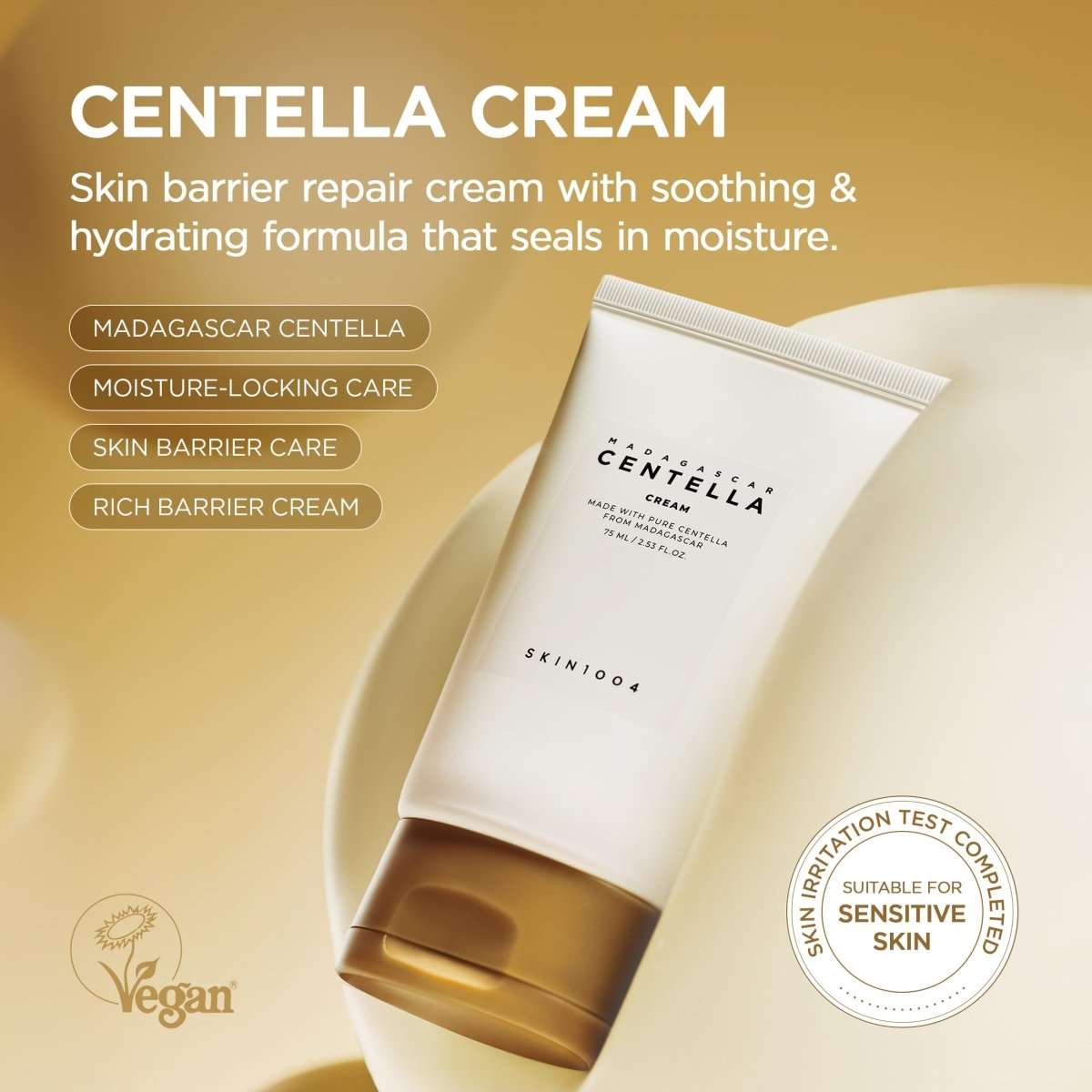 Miniature SKIN1004 Madagascar Centella Cream by Lakinza K-beauty, 30ml jar showing the skincare product and branding.