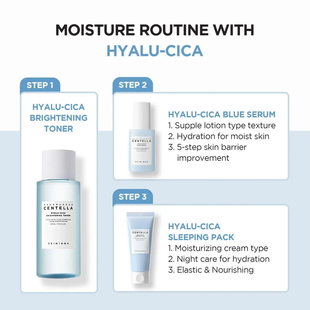 Lakinza SKIN1004 Madagascar Centella Hyalu-Cica Brightening Toner 210ml in a clear bottle, showing the product label and liquid inside.
