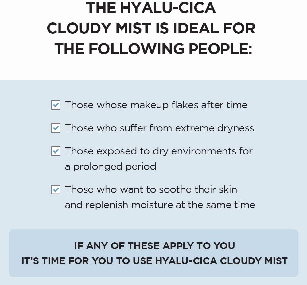 Lakinza K-beauty SKIN1004 Madagascar Centella Hyalu-Cica Cloudy Mist toner in a 120ml spray bottle, with a light, refreshing mist.
